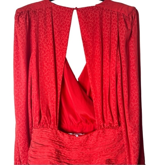 Free People Let’s Dance Red Jacquard Mini Dress Sz 8 NWT - Picture 7 of 15